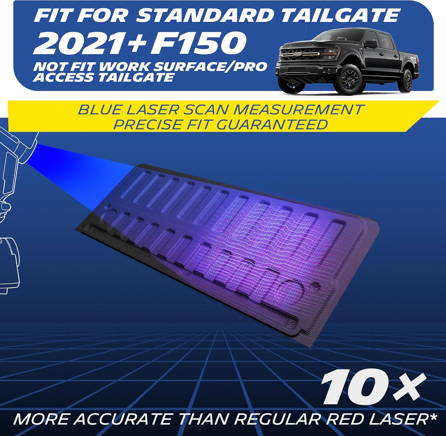 MICHELIN Truck Tailgate Protector for 2021-2025 2026 Ford F-150 (Not Fit Work Surface/Pro Access Tailgate), All-Weather Tailgate Mat, Custom Fit, Durable TPE, Pad, Non-Slip