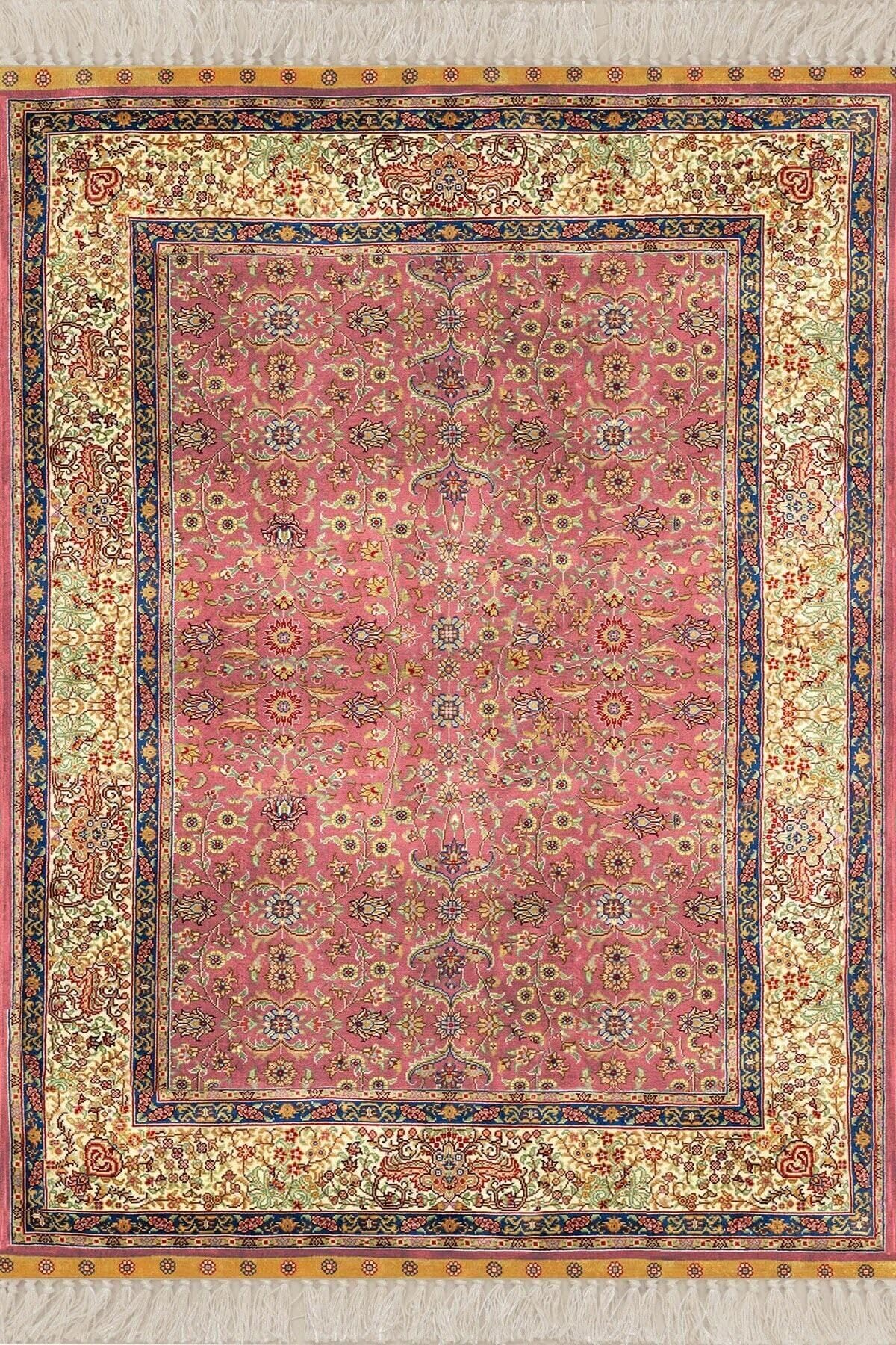 Pelangi Kiremit Osmanlı Motifler Desenli Etnik Dijital Baskı Yıkanabilir Kaymaz Taban Halı, Kiremit 160 x 250