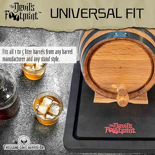 Miniatura 10 de Devil's Footprint Barrel Mat (para barriles de 10 a 20 litros)  Para barriles de whisky mini, barriles de vino envejecidos de roble  Evita manchas