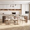 Pvillez Extendable Dining Table, 118.5 Modern Rectangular Extendable Table, Wooden Kitchen Table Dining Room Table, Long Desk Table Large Console Table Office Table for 6 8 10 12 People White Oak