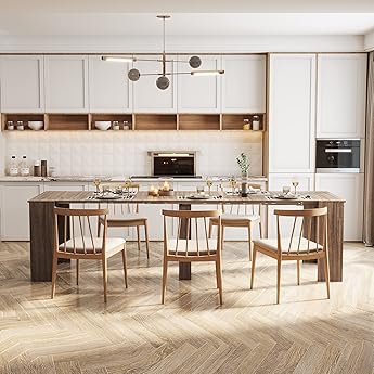 Extendable Dining Table for 2-12, 20"-118" Large Dining Table, Mid Century Modern Farmhouse Console Tables, Wood Foldable Kitchen Tables for Entryway, Dining Room, Living Room, Kitchen, Space Saving