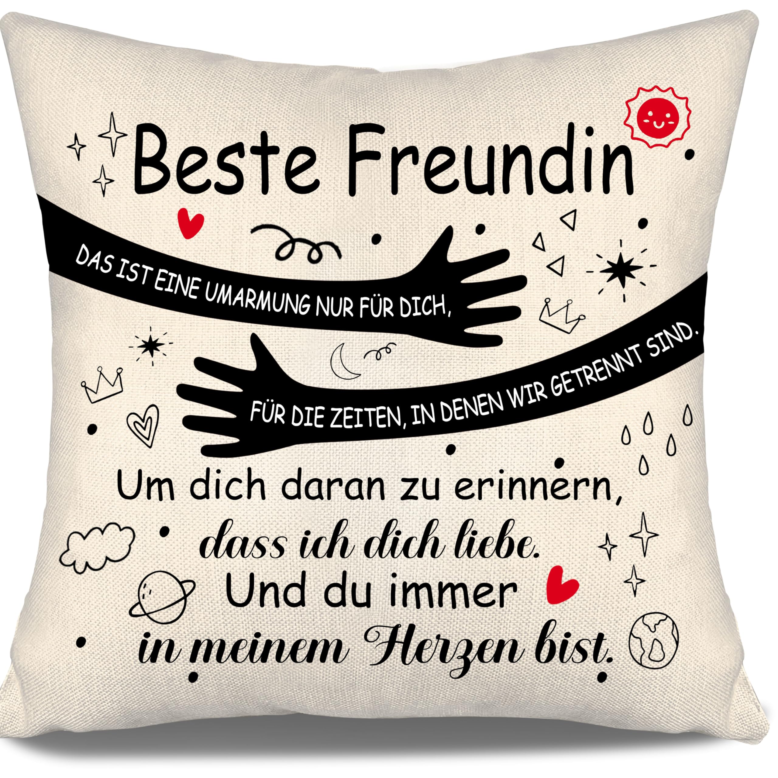 Aosumin Das ist eine Umarmung nur für Dich Umarmung Kissenbezüge Kissenbezug für Mama Papa Tochter Sohn Oma Opa Schwester Bruder Freunde Geburtstag Geschenk Weihnachten Geschenk