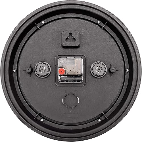 Miniatura 8 de Foxtop Reloj de pared impermeable para interiores y exteriores con termómetro e higrómetro, 12 pulgadas, retro, silencioso, sin tictac, funciona con