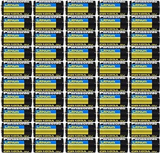 50 pcs Panasonic CR123A 3V Photo Lithium Batteries