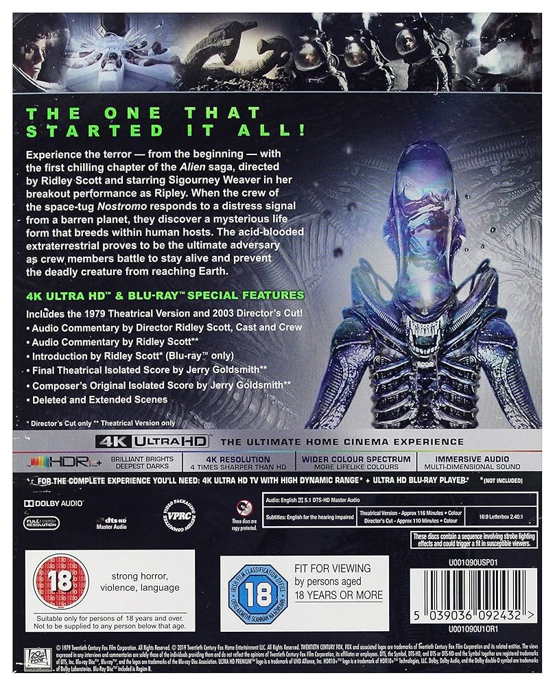 外国映画 4k ultra hd Blu-ray Amazon.com: Alien [4K UHD + Blu-ray] [2019] : Movies & TV
