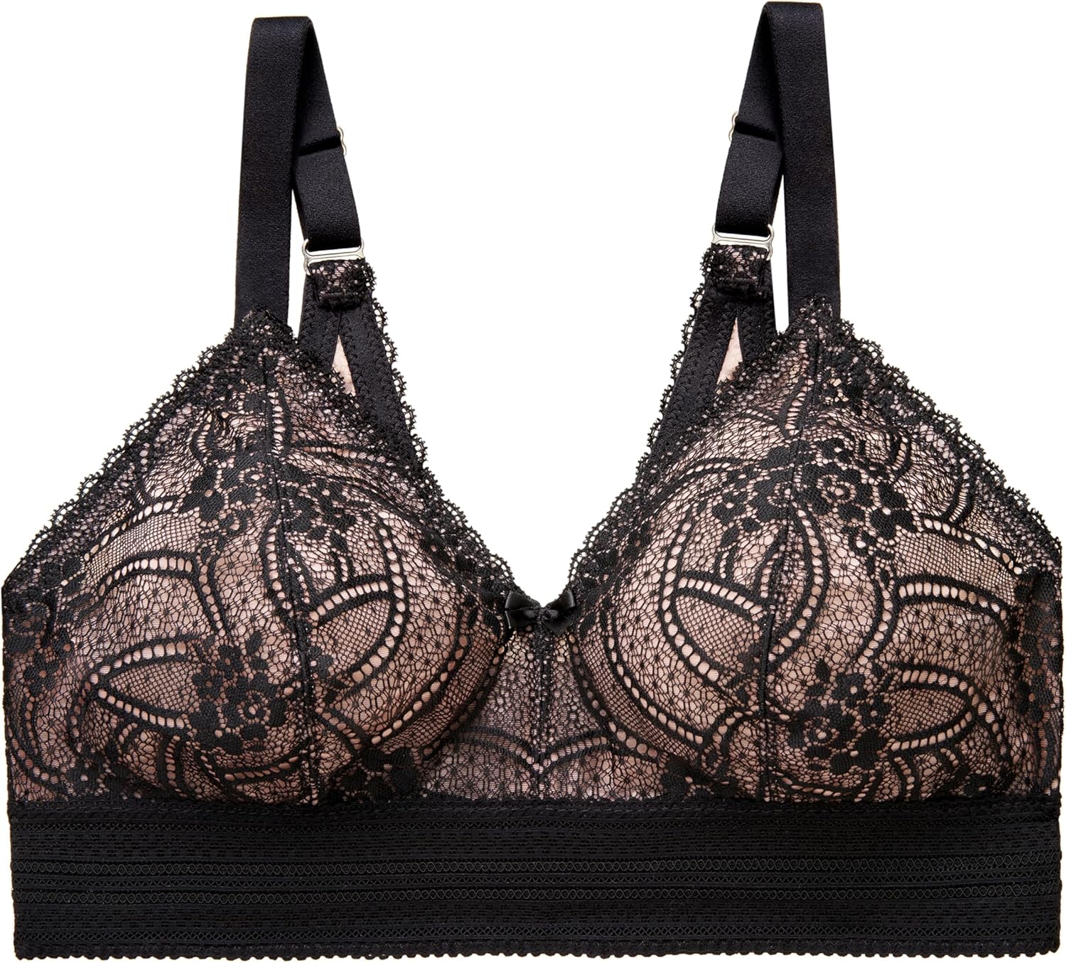 Glamorise Womens Luxe Lace Bralette Wirefree #7012 - Image 4