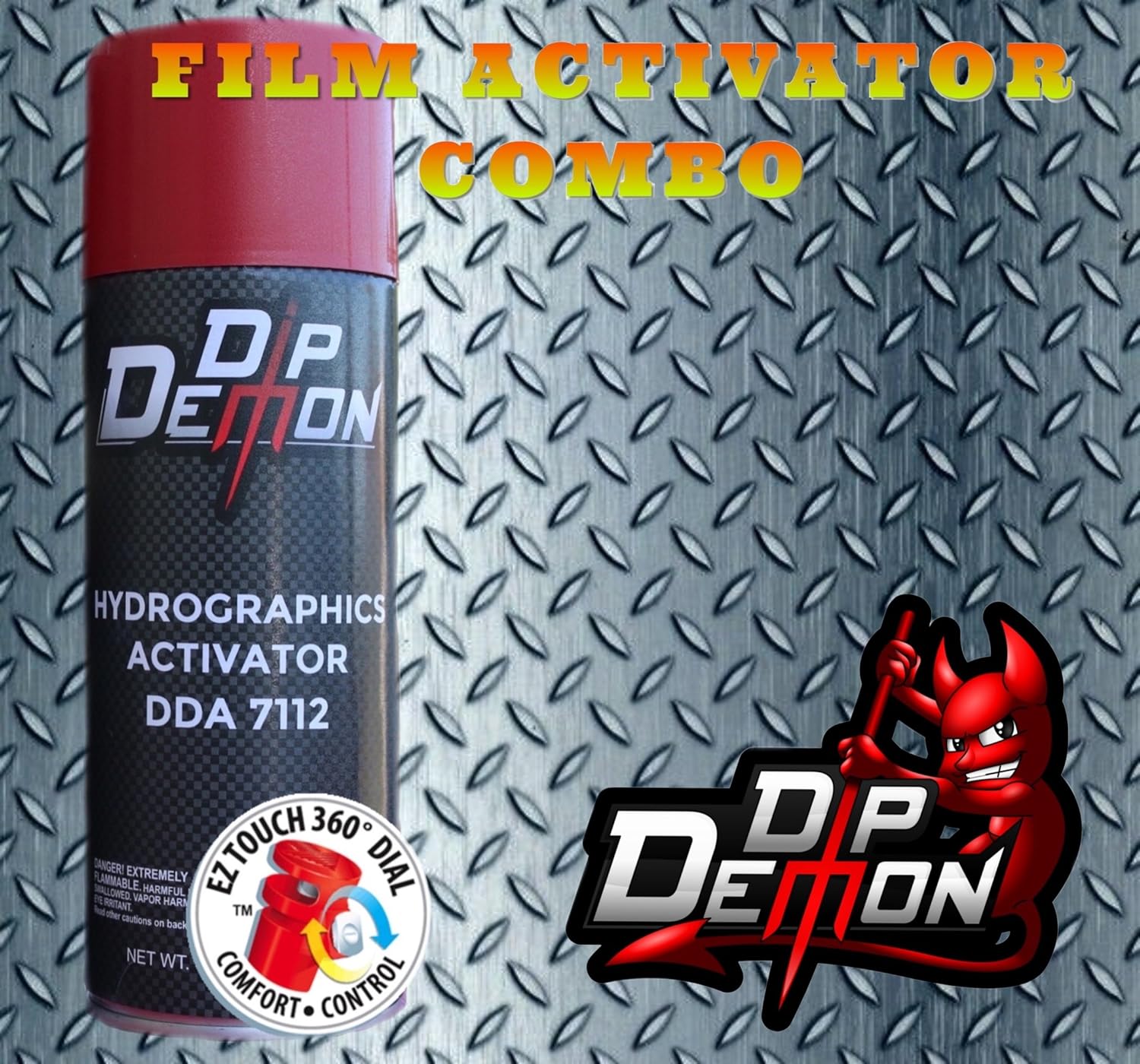 Combo Kit Mini Diamond Plate Hydrographic Water Transfer Film Activator Combo Kit Hydro Dipping Dip Demon