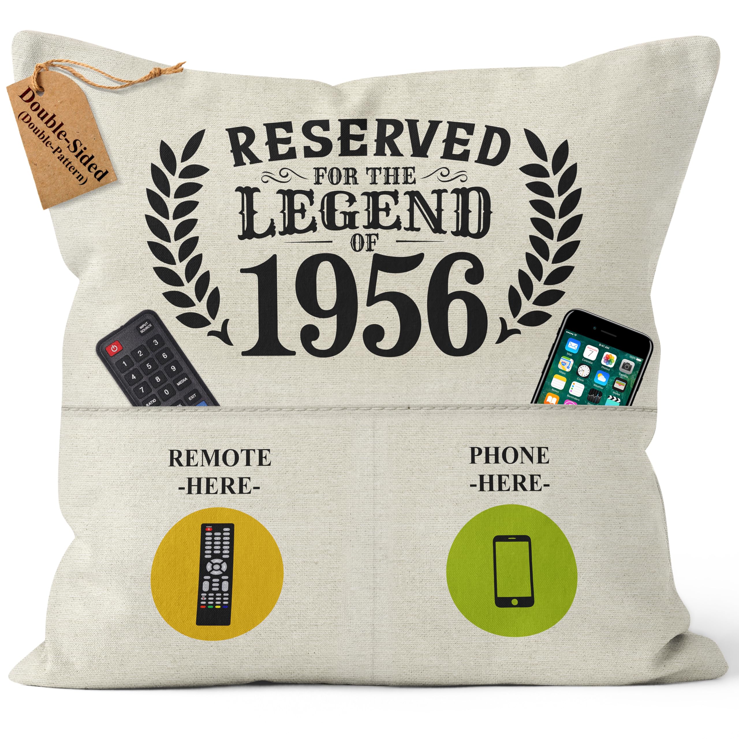 Crownly Men's 1956 Crownly® 70Th Birthday Gifts For Cushion Covers 45X45 70Th Birthday Gifts For Dad Home Decoration Personalised Gift Grandad Dad Uncle Brother Gift