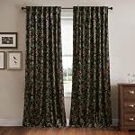 NICETOWN Blackout Curtain 2 Panels, Velvet Drapes Printed Floral Design Vintage Home Decor Back Tab Window Treatment Thermal Insulated for Living Room Bedroom Villa Hall