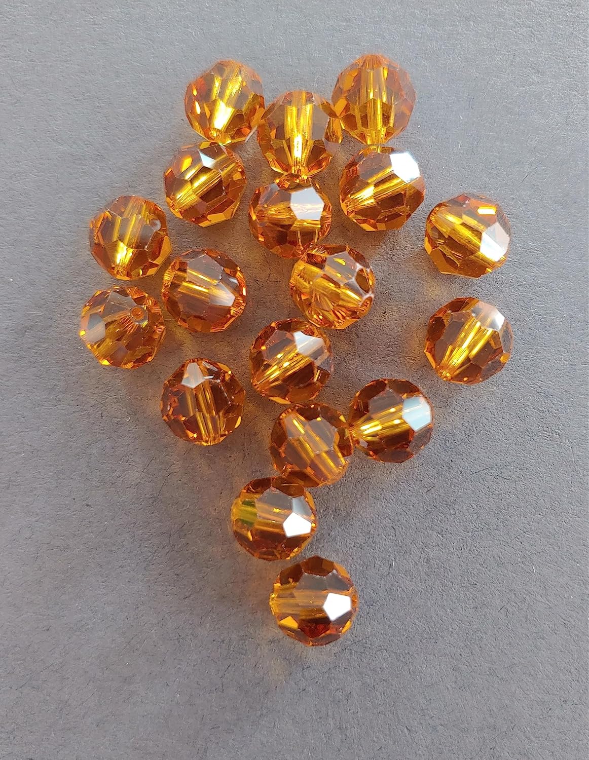 Vintage Authentic #5000 Round Bead 6mm Topaz Non AB (24 Pieces). Made in Austria