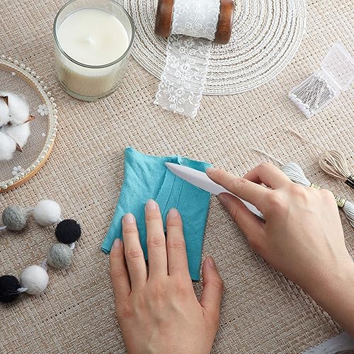 Miniatura 6 de Outus 3 piezas de herramienta de costura para coser acolchados, prensar costuras y marcar tela, girador de puntos de plástico con borde de costura