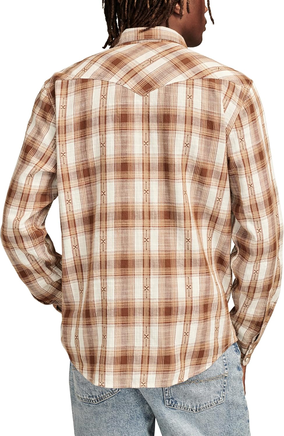 Lucky Brand Mens Dobby Western Long Sleeve Shirt - Image 2