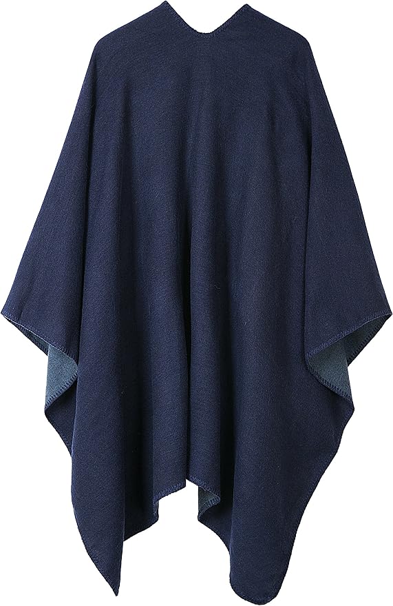 Bufanda poncho capa reversible oversized para mujer miniatura 2
