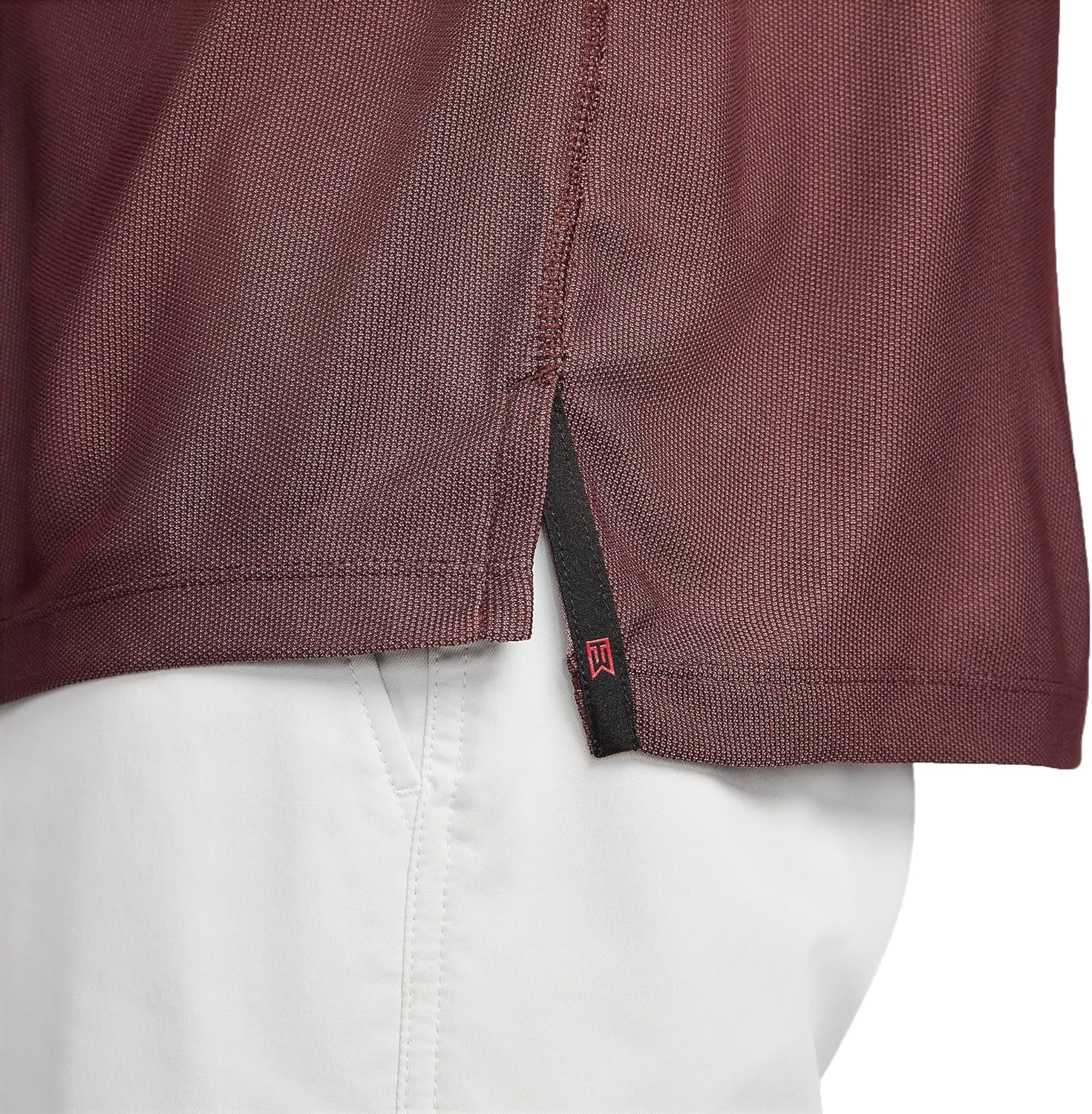 Nike Dri-FIT Tiger Woods Men's Golf Polo (US, Alpha, Medium, Regular, Regular, Burgundy Crush/Plum Eclipse/White)