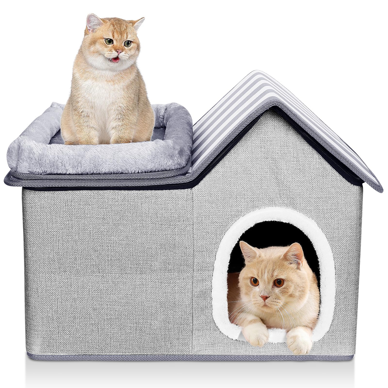 Doppelstöckiges Katzenhaus für Innen, 51 x 39 x 41 cm