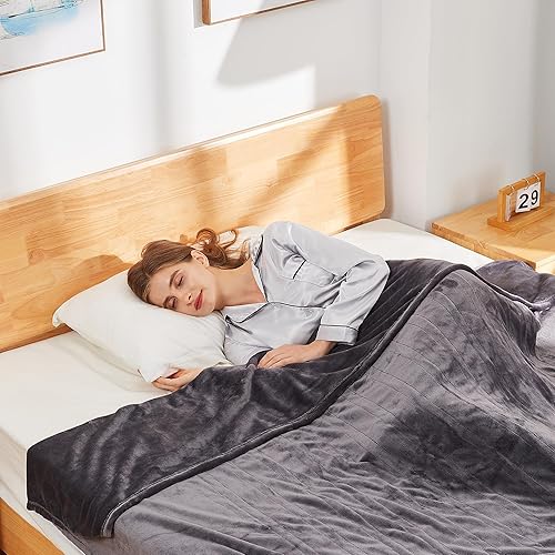 Miniatura 6 de Manta eléctrica con calefacción, franela súper sedosa, suave y acogedora de 50 x 60 pulgadas, manta eléctrica con 5 niveles de calentamiento rápido