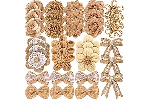 LEOBRO 33Pcs Burlap Bows for Crafts