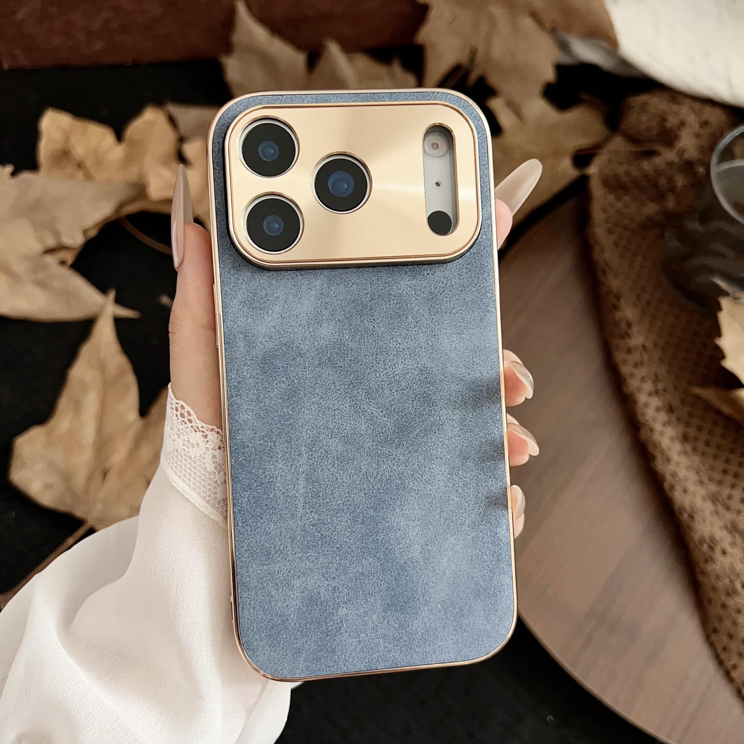 Étui cuir pour iPhone 12 Pro Max bleu antichoc en voyage - 6