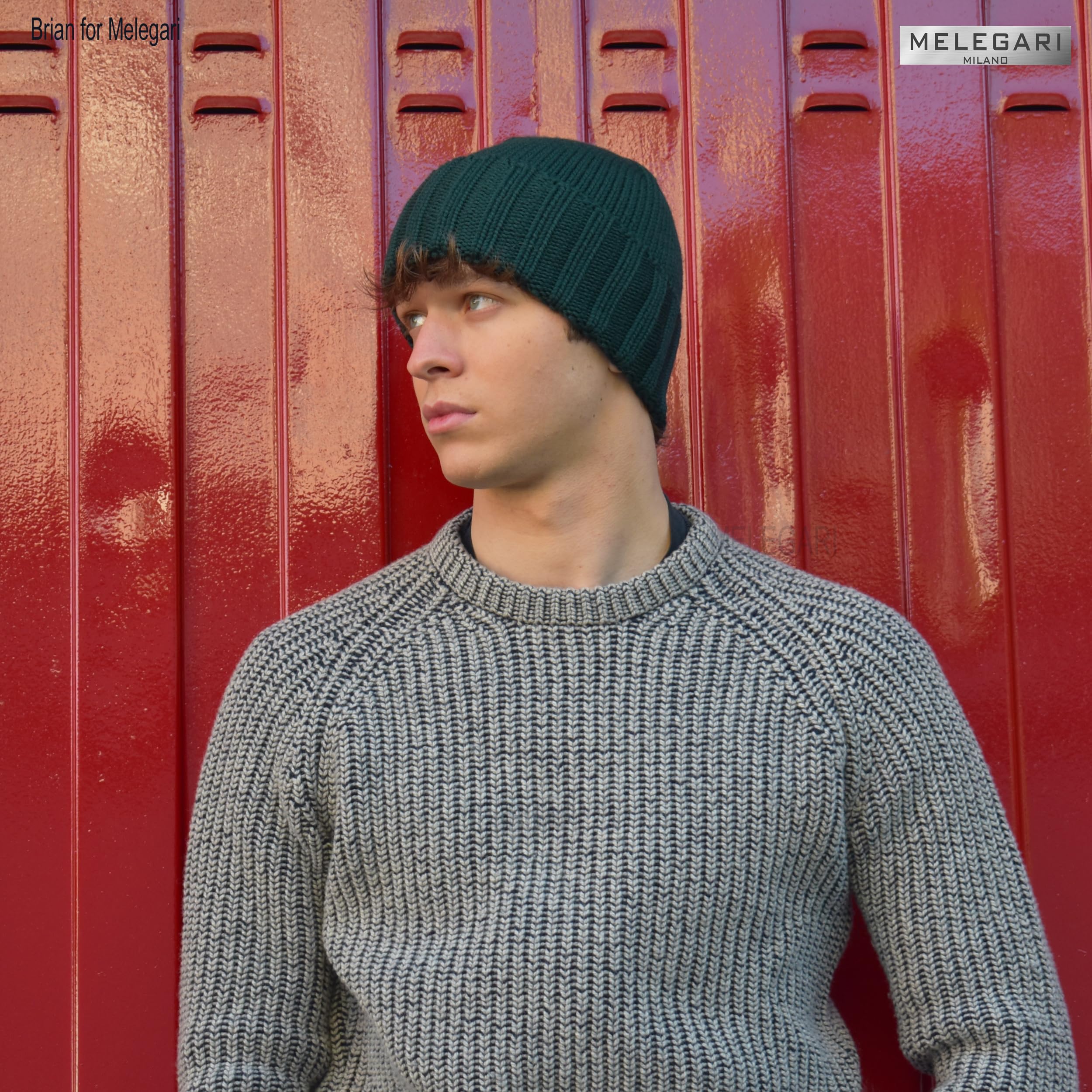 MELEGARI Gorro gorro borde alto | Beanie Varese | pura lana merino | Made in Italy