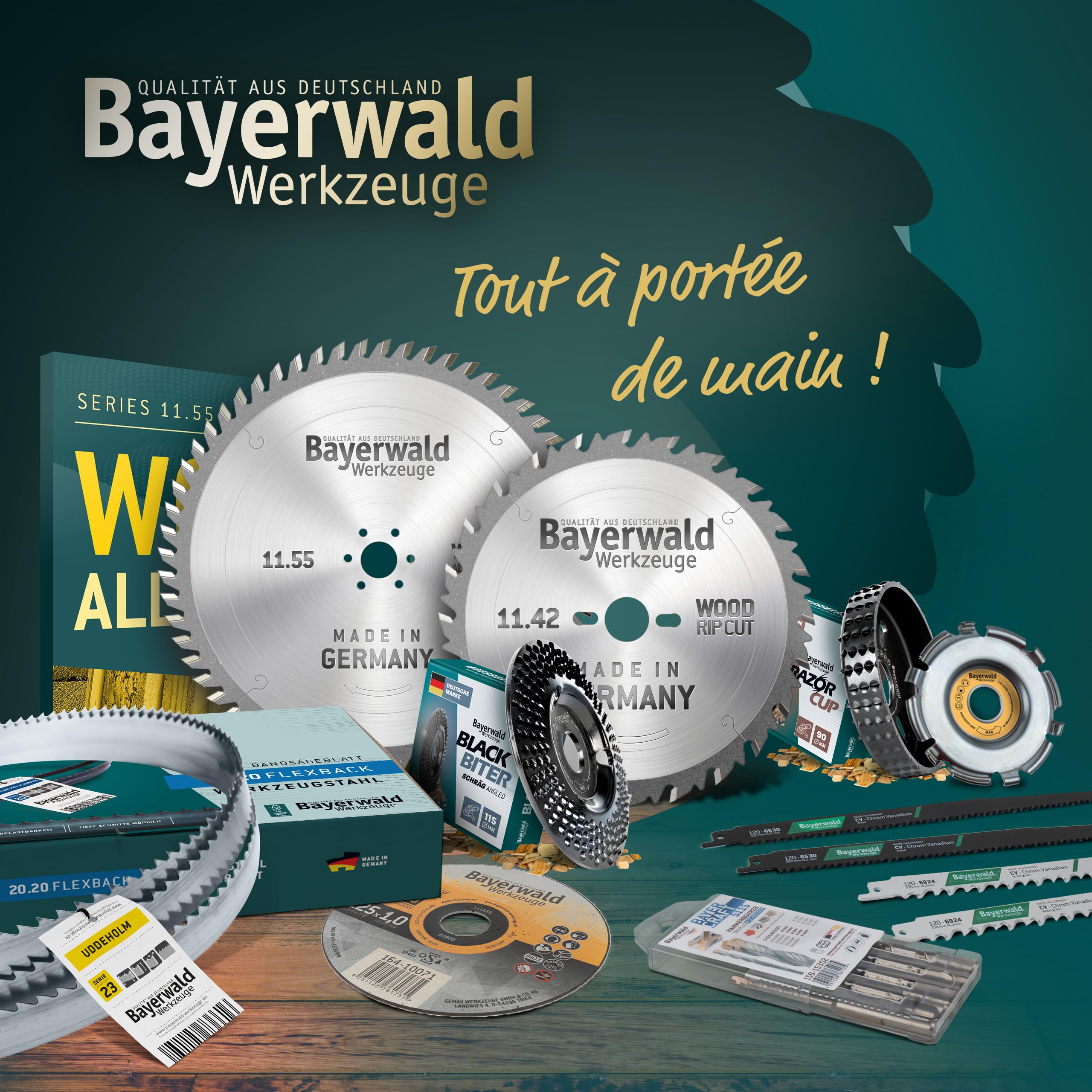 Lame de scie à ruban Bayerwald Uddeholm à pointes dentées trempées - 2240 x 20 x 0.5 x 7 / pour tous les types de bois courants/lame de scie adaptée à Metabo BAS 317 PRECISION DNB. Metabo BAS 317 PREC