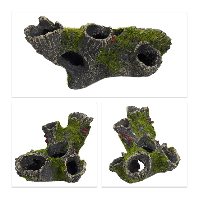 Foto 6 de 8 de Relaxdays Decoración Acuario Cueva, Piedra Decorativa, Escondite Roca, Poliresina, 1 Ud., 7 x 15 cm