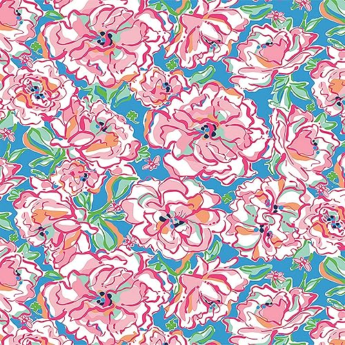 Paquete de 4 láminas de vinilo adhesivo permanente con patrón de Lilly Pulitzer de 9 x 12 pulgadas (33F2)