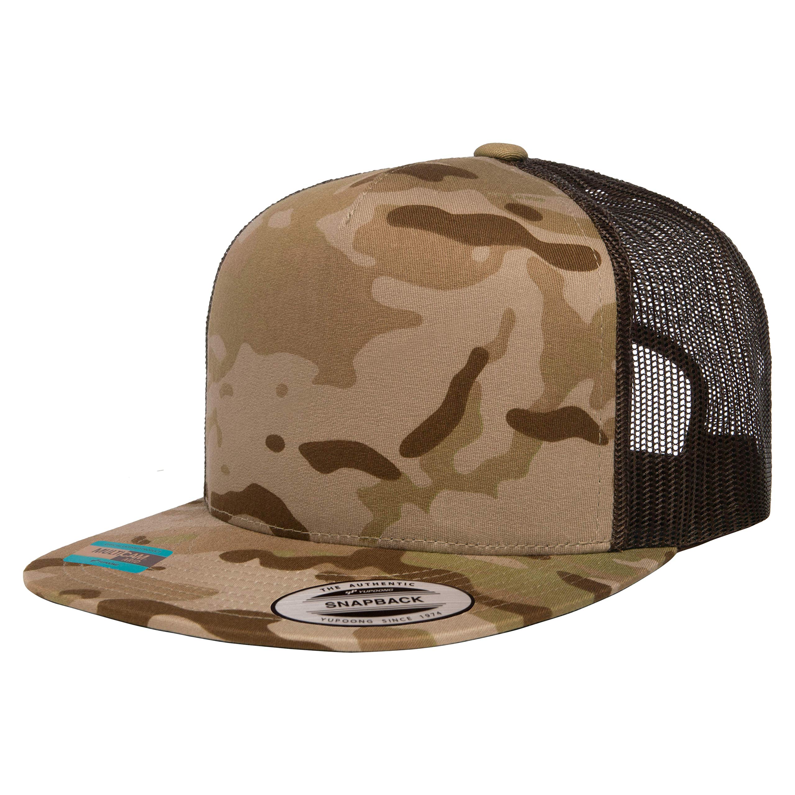 Yupoong Yp Classics Multicam Trucker Cap Hat, Arid/Brown, One Size