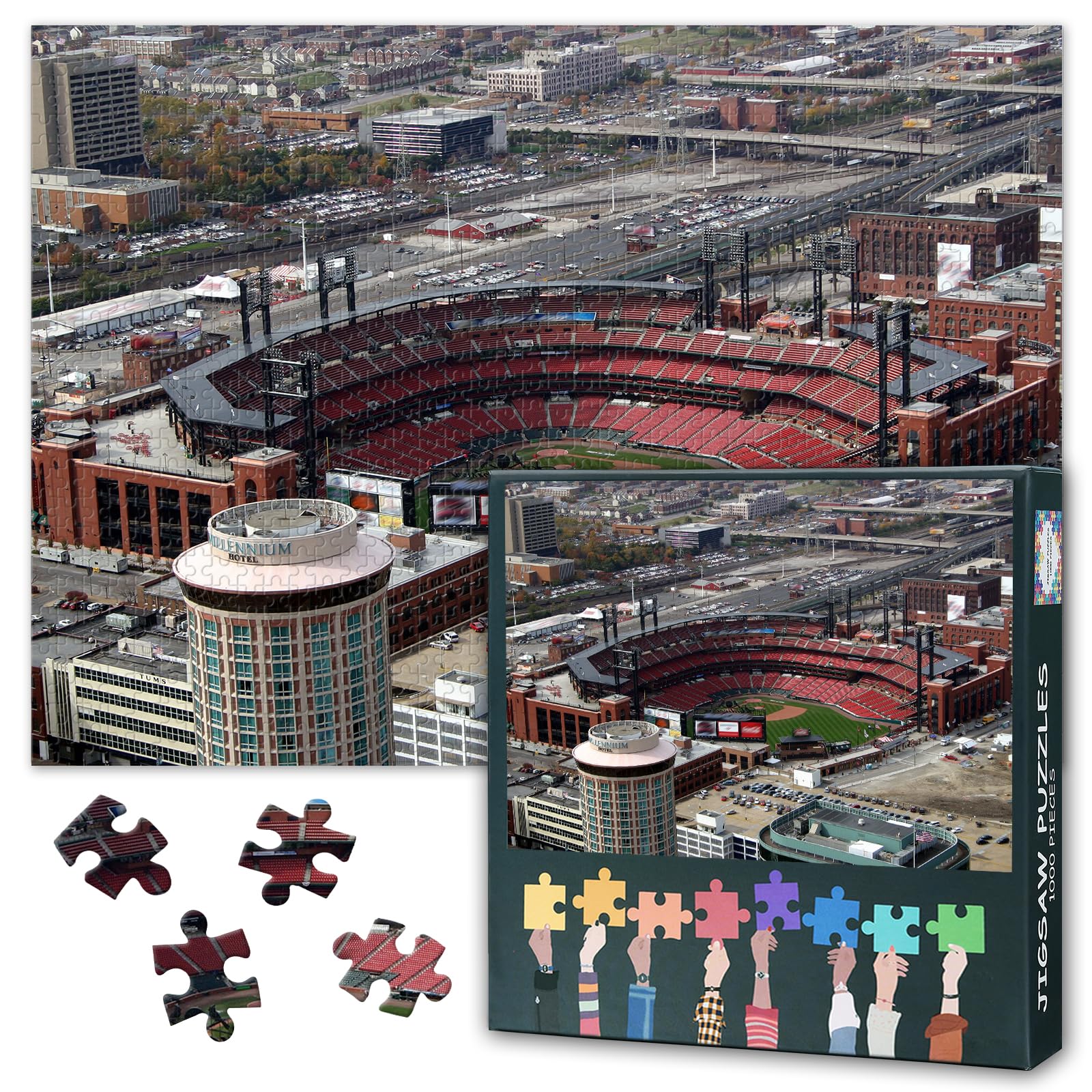 Puzzles for Adults 1000 Pieces, Busch Stadium Aerial Jigsaw Puzzles, Adult Puzzle for Adults, Educational Fun Games or Toys for Elders Friends 20X27 INCH
