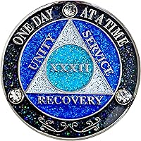 Vista 20 de (Años 1-50) AA Moneda de recuperación de 29 años, Medallón de Alcohólicos Anónimos, Moneda de Metal, Chapado en Color Plata, Moneda de Metal