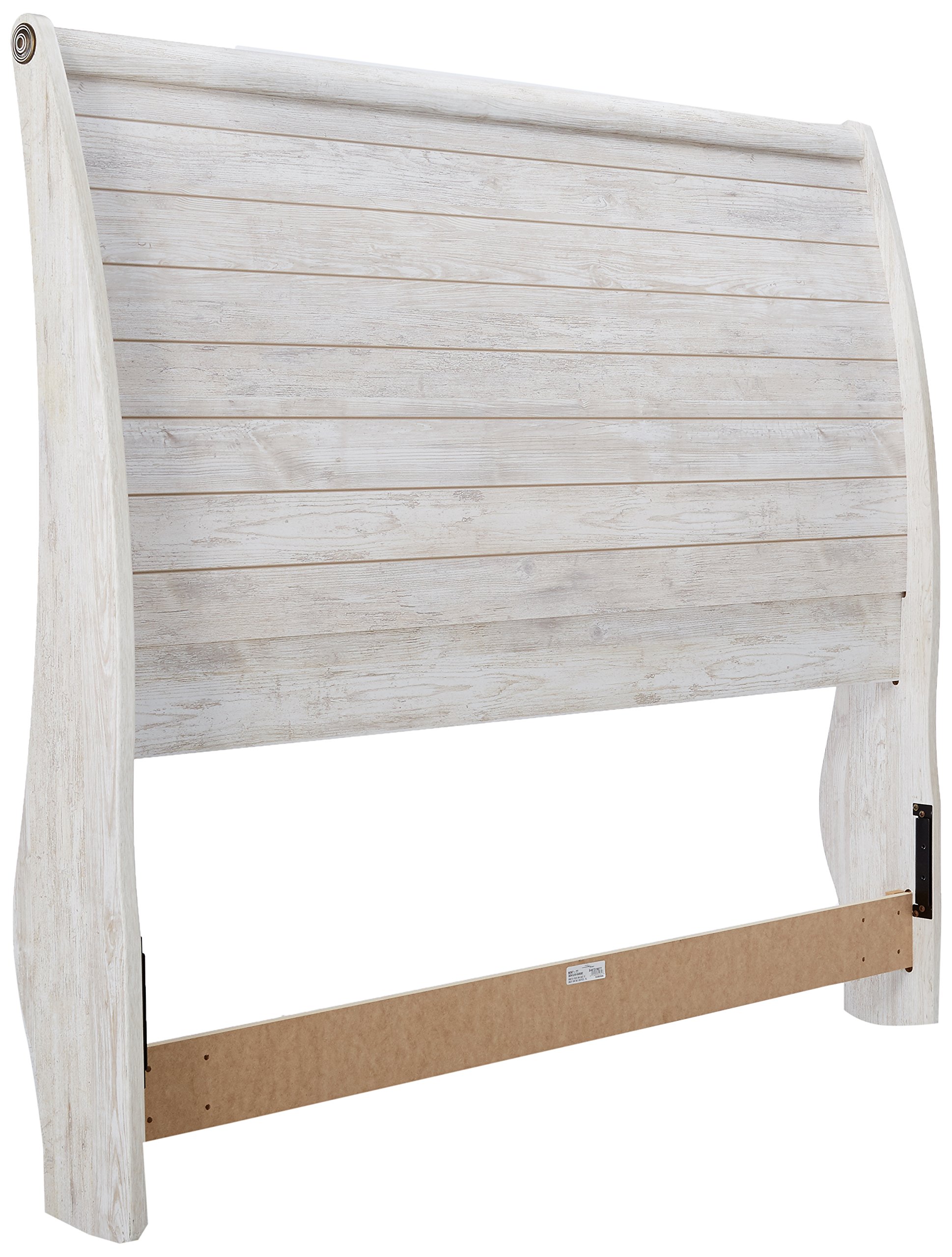 Signature Design by Ashley Willowton Cottage Farmhouse Sleigh Headboard ONLY, Queen, Whitewash