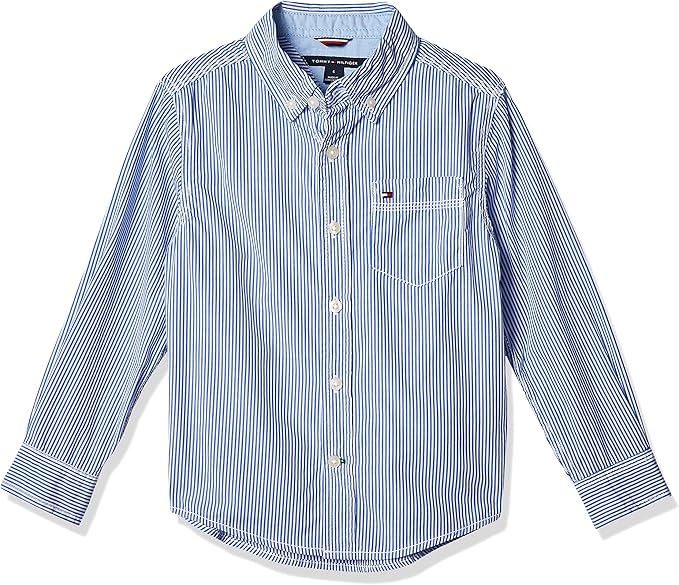 Tommy Hilfiger Boys' Long Sleeve Woven Button-Down Shirt