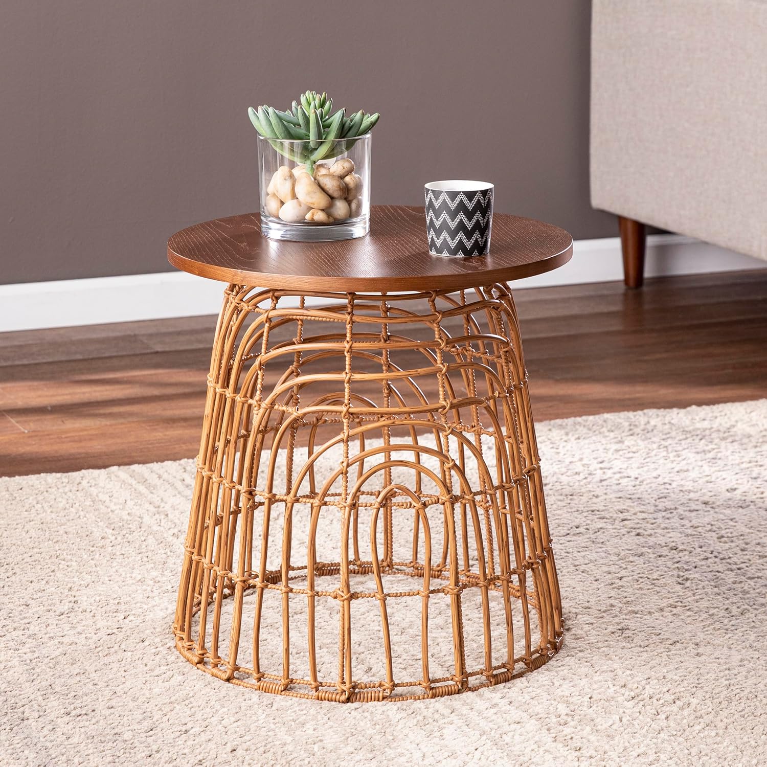 SEI Furniture Weaverdon Accent Table, Natural