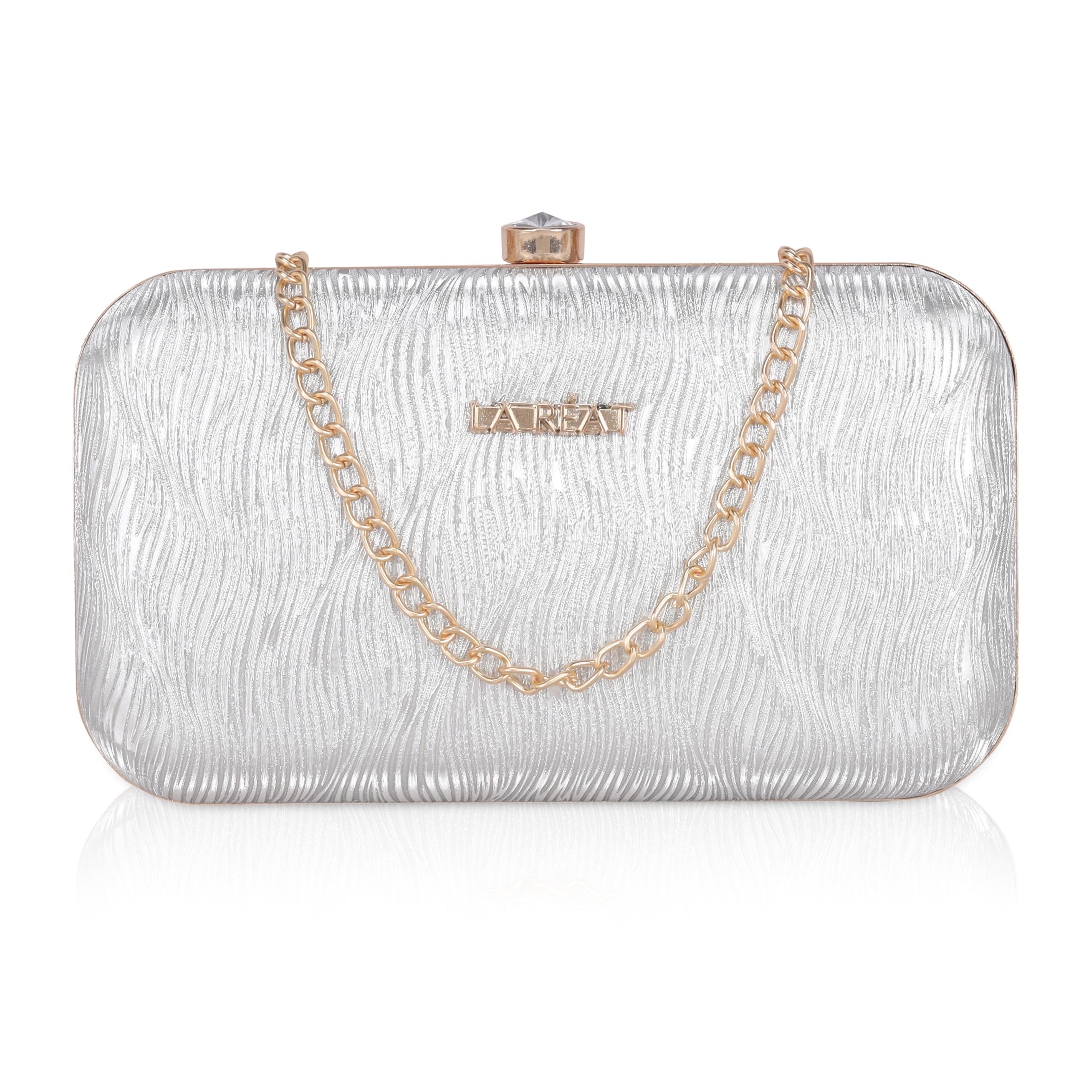 LA REAT Womens Waves Design Framed Clutch, Evening Frame Clutch Purse, Bridal Wedding Clutch Bag, Metalic Handbags Purses, Party Clutches (B0CPVHL9RM) Amazon Price History, Amazon Price Tracker