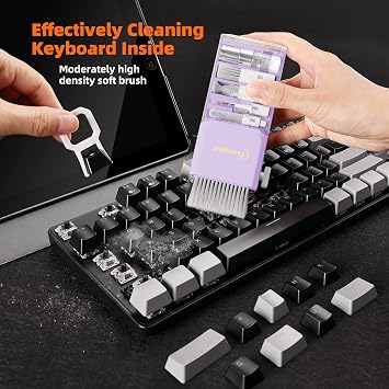 Keyboard Cleaner Laptop Cleaning Kit, Keyboard Cleaning Kit Laptop Cleaner, Electronics Cleaning Tool,White, Purple
