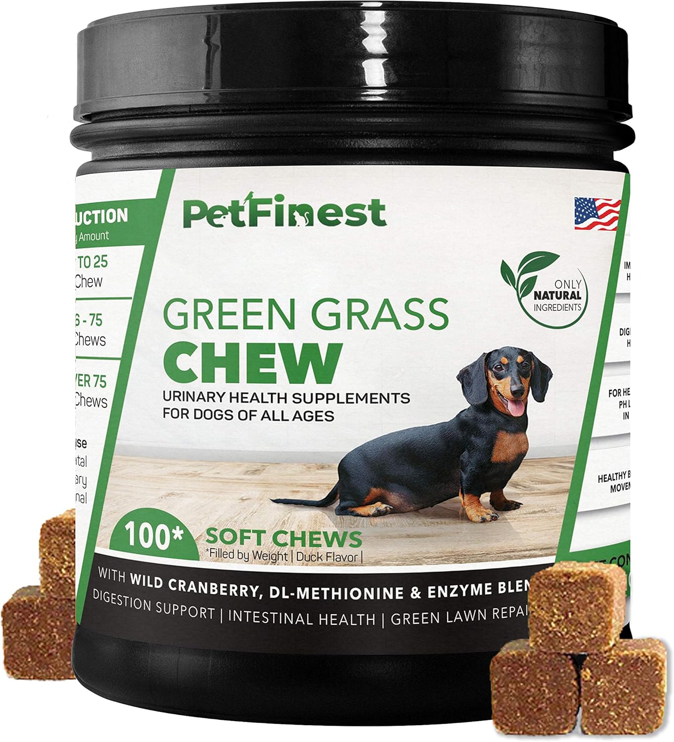 PetFinest GreenGrass Grass Burn Spot Chew for Dogs Dog Pee Lawn Spot Saver