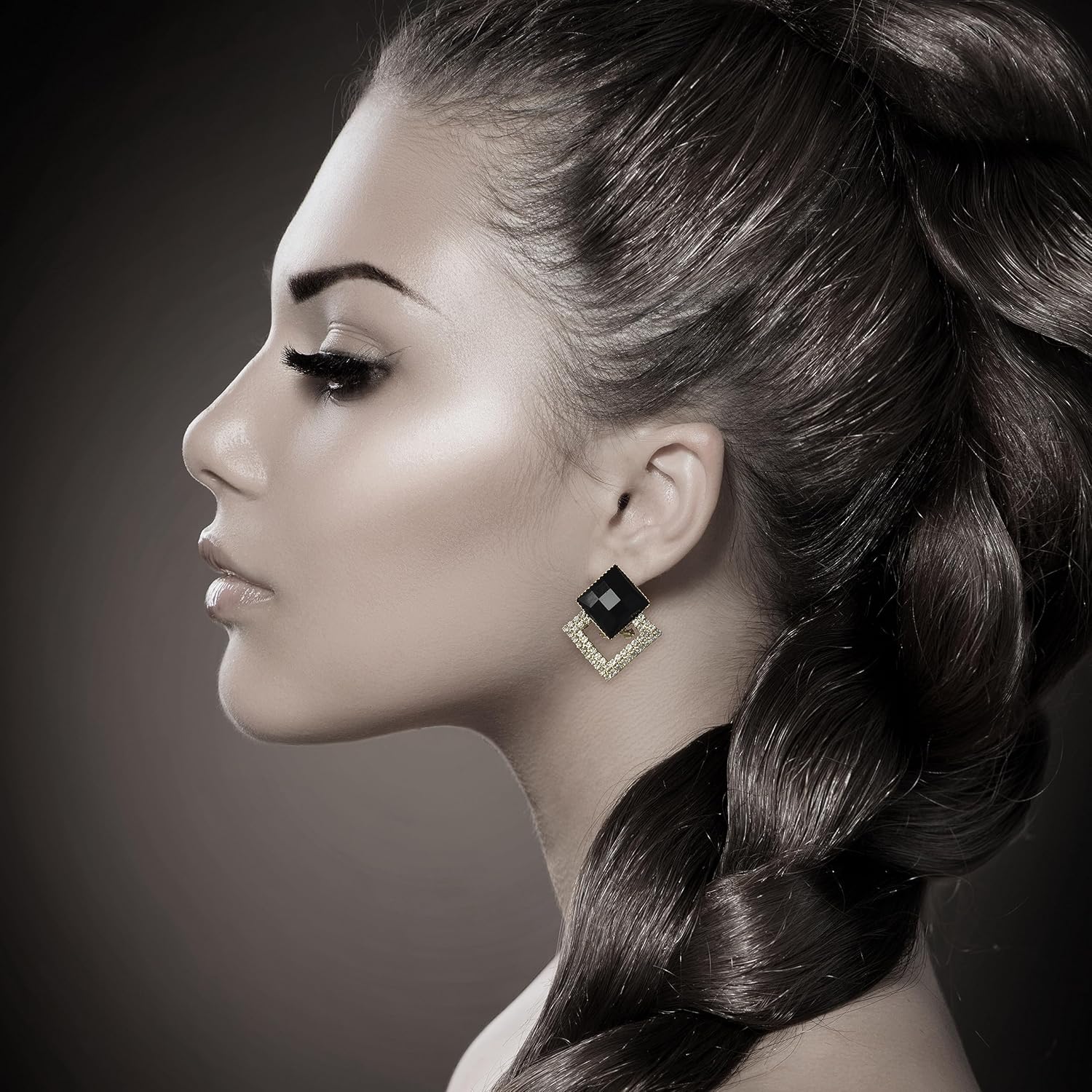 Black White Earrings for Women Teen Gifts Dangle Drop Fashion Geometric Statement Jewelry - Image 3