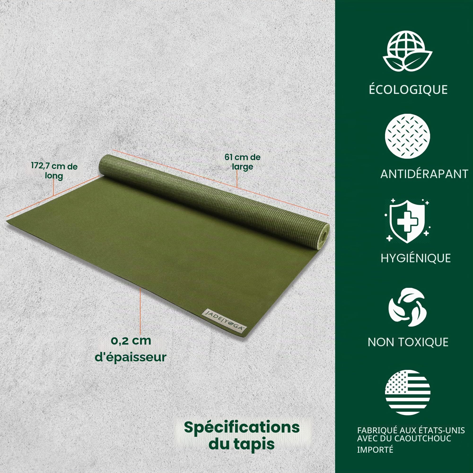 Jade Yoga Voyager Tapis de yoga 1,6 mm