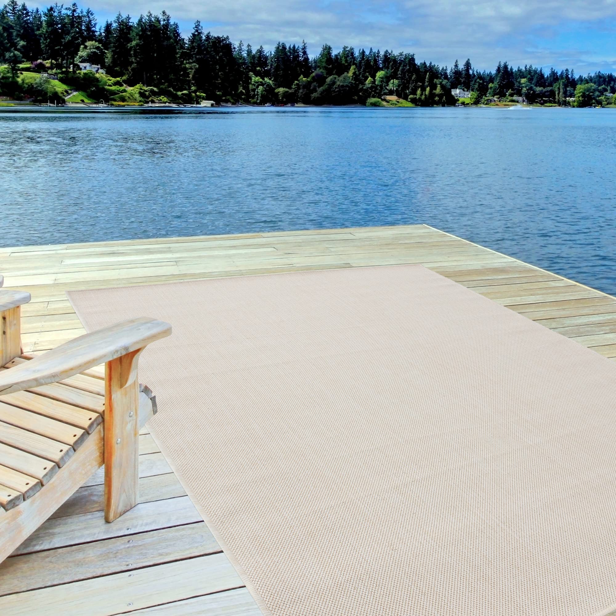 THE RUGS Outdoor Rug – Weather & UV Resistant Outdoor/Indoor Area Rugs - Durable Rugs for Patio, Deck, Garden, Kitchen, Bathroom or Living Room - White, 160 x 230 cm