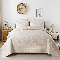 Vista 48 de Travan Juego de Edredón de 3 Piezas Colcha Acolchada Ligera Juego de Cubrecama Reversible con Estampado Floral Juego de Ropa de Cama Acolchada