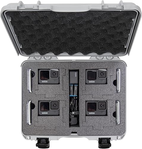 Miniatura 6 de Nanuk 910 Estuche rígido impermeable con inserto de espuma para cuatro GoPro Hero 9 y 10 - Plata