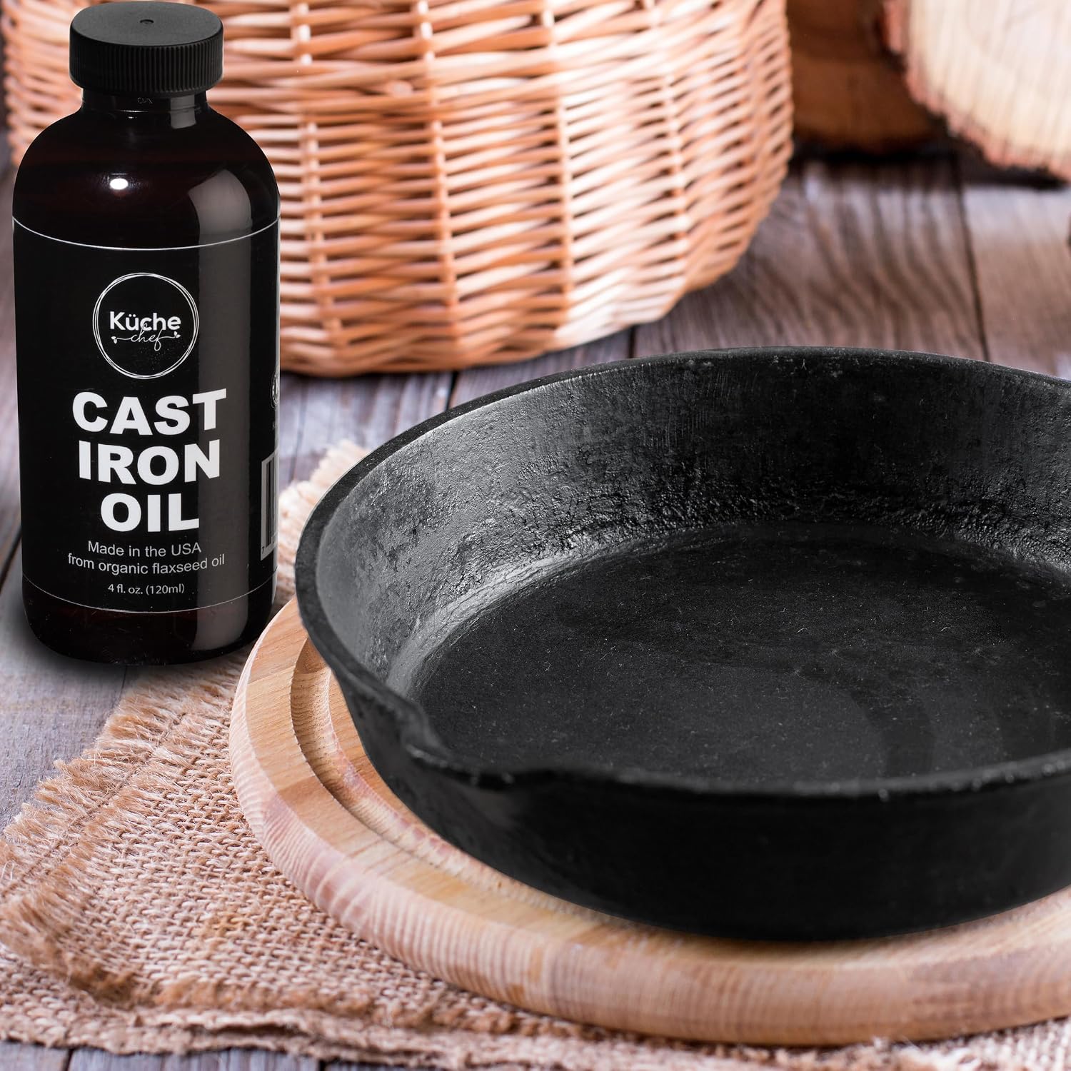 Cast Iron Seasoning Oil & Conditioner - USDA Organic Flaxseed Oil, Grown & Pressed in the USA - Builds a Non-Stick Seasoning on Skillets, Griddles, Dutch Ovens & Carbon Steel - 4 fl oz image 5