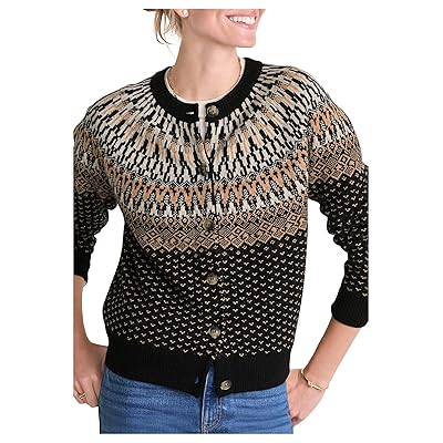 Vineyard Vines Wool Blend Fairisle Button Cardigan Sweater Women