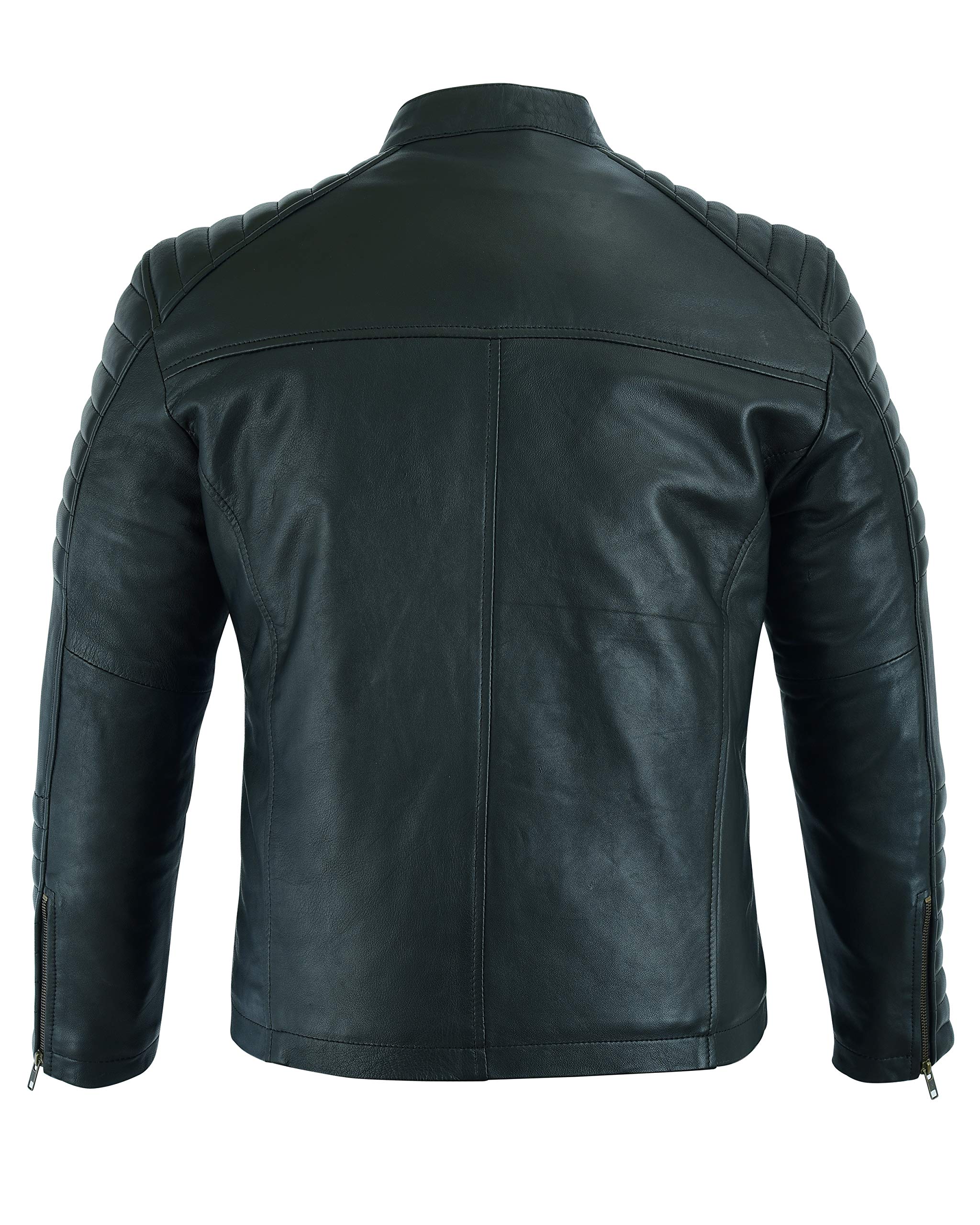 Texpeed Skórzana kurtka męska stylowy - Kurtka z prawdziwej skóry biker - Płaszcz zimowy/letni - Czarny - Brązowy - Czerwony - Niebieski - Wszystkie rozmiary