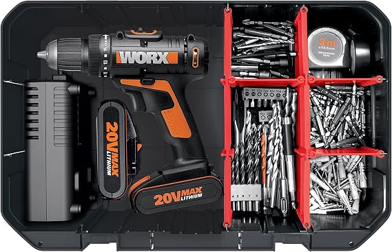 WORX WA0071 Tool Box Made of Robust Plastic - For The Safe Storage Of All Tools & Accessories - Case Without Tools