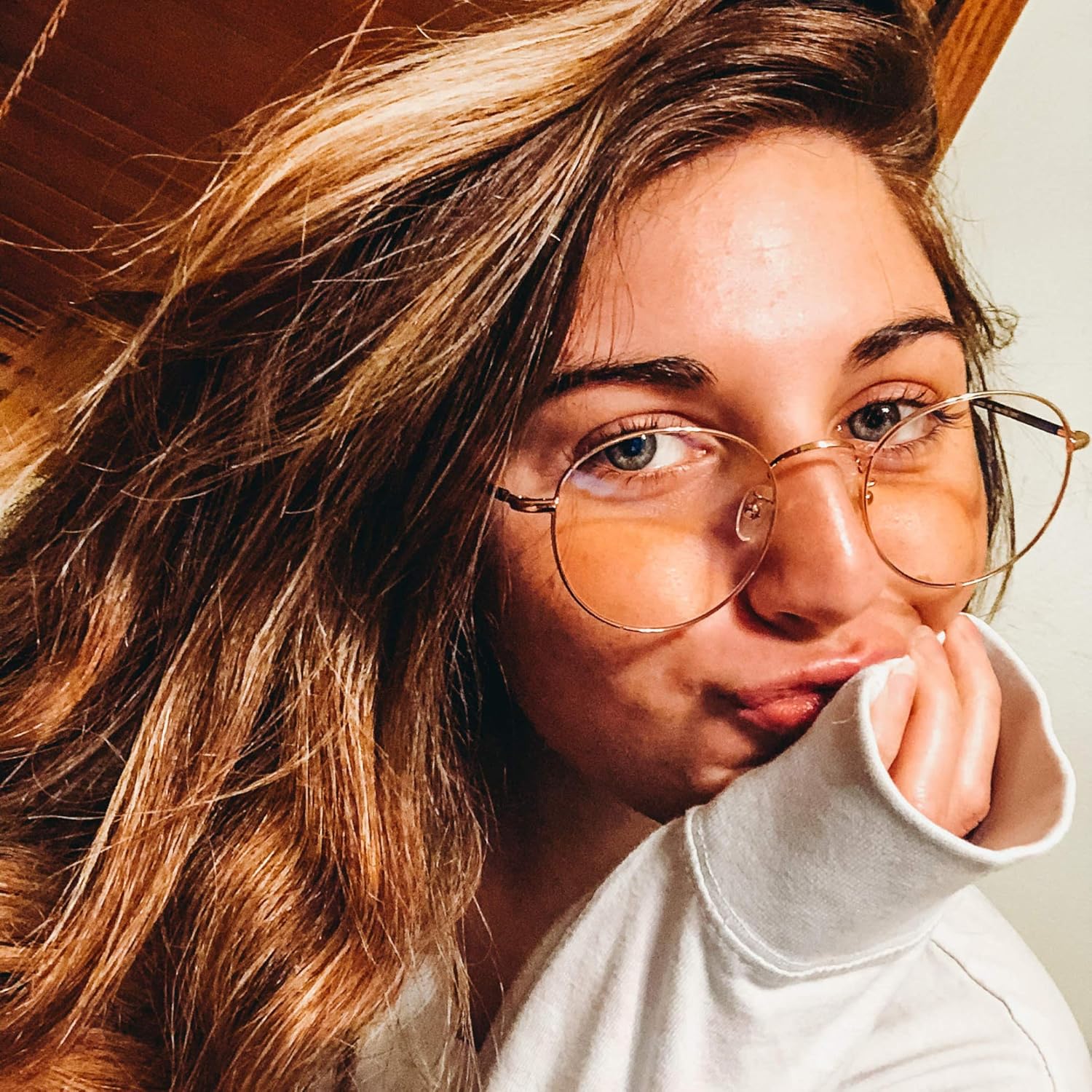 Hоttеѕt Sаlеѕ Umizato Classic Stainless Steel Round Blue Light Glasses - Flexible Durable Corrosion Resistance, Blue Blockers Glasses, Circle Wire Womens and Mens Blue Light Glasses Metal Frame (SUMI in Rose Gold)