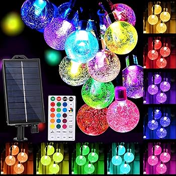 XEWEA Solar String Lights Outdoor 16 Colors 66 LED 39Ft