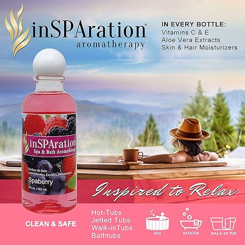 Miniatura 9 de inSPAration Spa and Bath Aromatherapy 119X Spa Liquid, 9 onzas, jazmín, verde