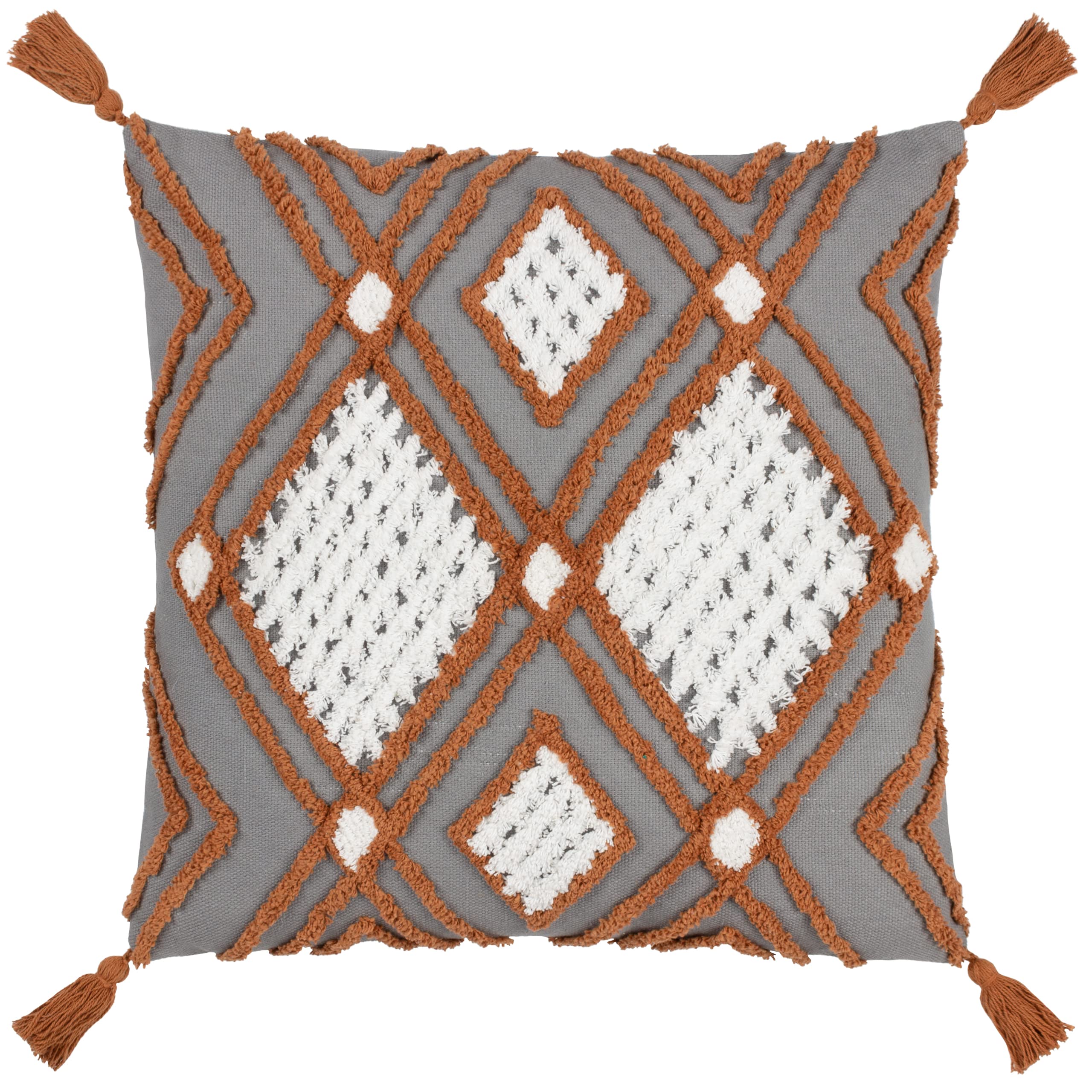 Furn. Aquene Cushion Charcoal/Black Grey Polyester Filled 50x50cm