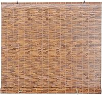 Forever Bamboo Cord-Free Light-Filtering Bamboo Reed Roll-Up Shades 72x72 Coffee - Tropical Window Blinds