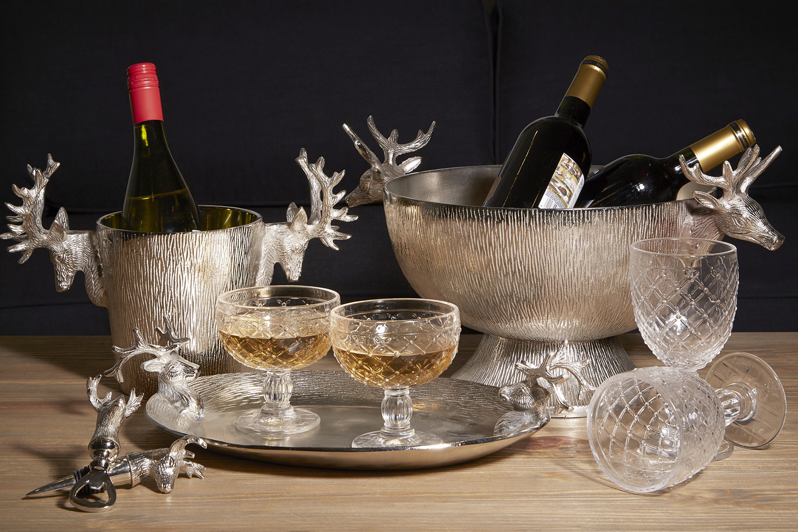 Premier Housewares Bol à Punch, Cerf Finition Nickel